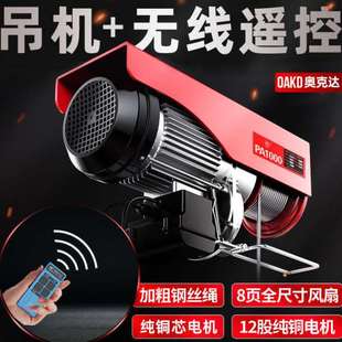 无线遥控电动葫芦220v小吊机家用小型升降机微型提升机卷扬起重机