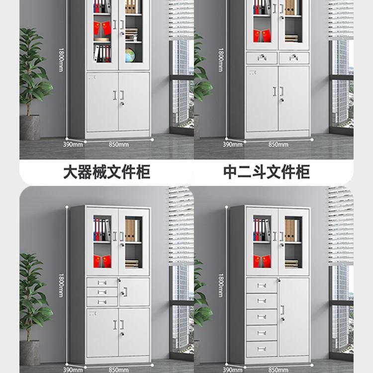 会计凭证柜钢制文件资料档案柜办公室带锁铁皮书柜家用柜子储物柜
