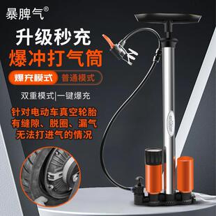 暴脾气暴冲高压打气筒双罐储气电动车自行车摩托汽车可携式气管子