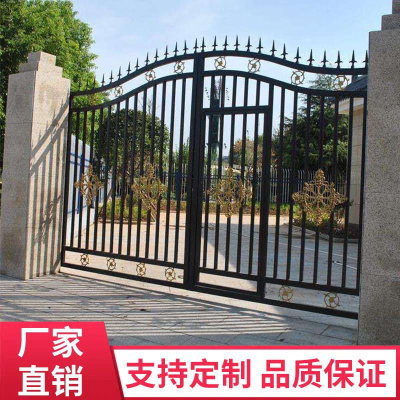 铁艺对开大门欧式庭院门支持订制农村家用铁门雕刻纹理设计