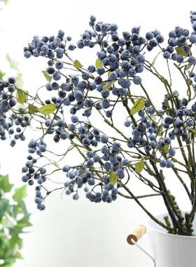 仿真蓝莓果石榴仿真花树枝植物干花束客厅摆设室内客厅插花艺装饰