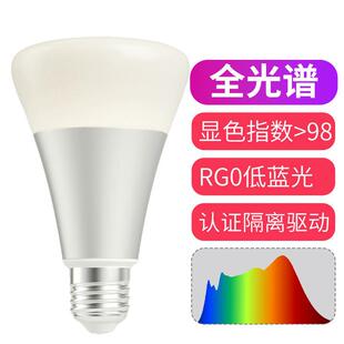 98高显色指数全光谱低蓝光自然光暖白4000K色温6W护眼LED灯泡台灯