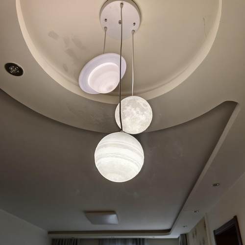 星球行星月球吊灯客厅北欧饭厅高档橱窗奶茶店创意三头吧台网红灯