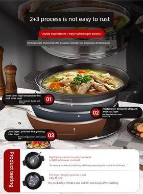 适用于5-8口之家的中国可及豪华38cm电炒锅2100W能量集中加热氮化