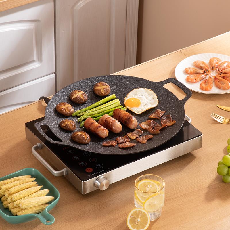 英国明爵户外烤盘韩式烤肉锅家用麦饭石铁板烧卡式炉不粘烤肉盘