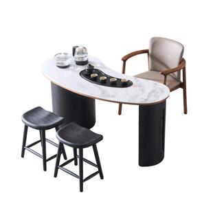 岩板实木茶台2025新款高级感阳台客厅家用小户型轻奢现代简约茶桌