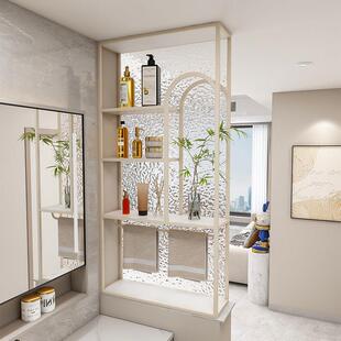 化妆室半墙隔断屏风干 干湿分离设计客厅洗漱台浴室置物架简约轻
