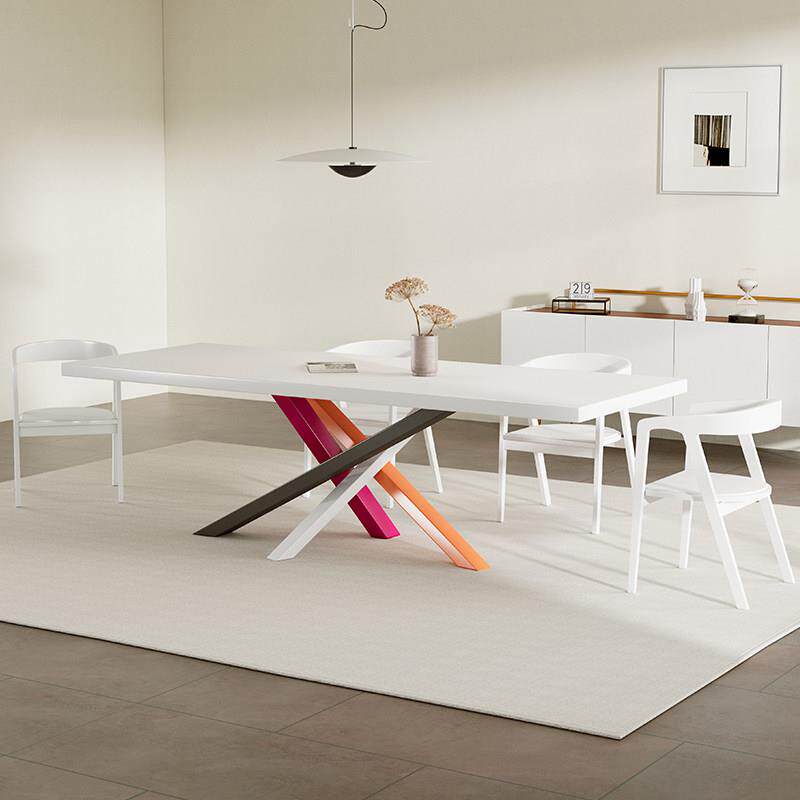 北欧简约会议桌实木电脑桌设计师办公桌长条桌现代个性书桌工作台