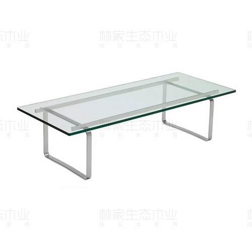 意式极简钢化玻璃茶几家用客厅小户型不锈钢茶几桌设计师款茶台