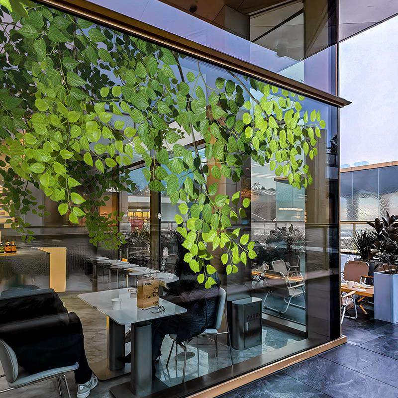 夏日绿植店铺橱窗玻璃门贴纸咖啡网红店氛围装饰静电无胶贴高级感,家居饰品,软装墙贴,淘宝优惠券,粉丝福利购,淘宝优惠卷