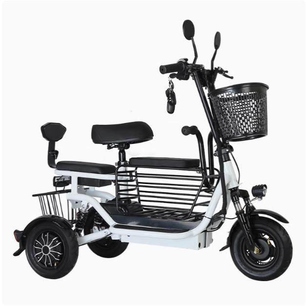 电动三轮车中老年人家用小型折叠代步女士亲子接送孩子休闲电瓶车