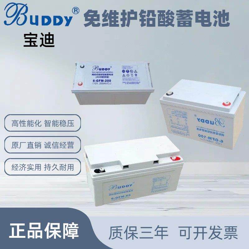 宝迪蓄电池12V全型号消防主机铅酸免维护直流屏应急电源