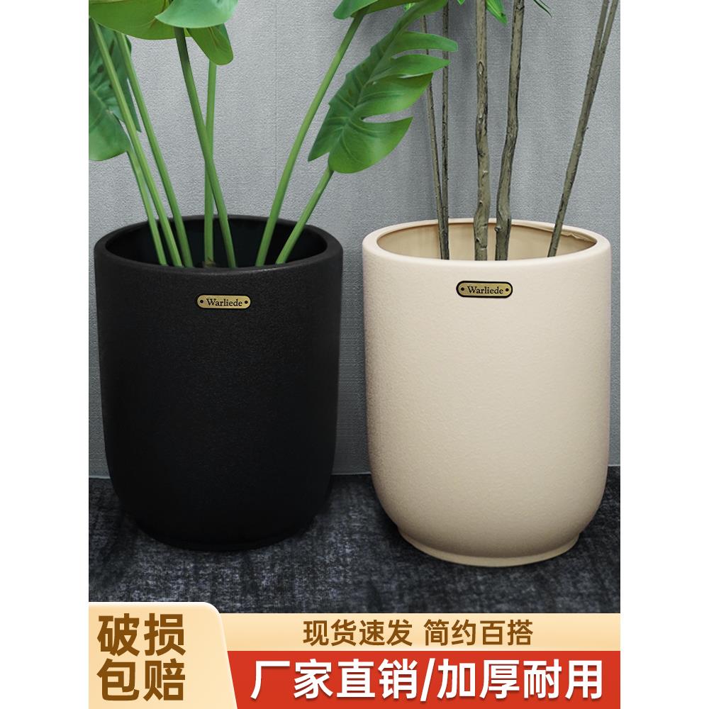 陶瓷茶杯形树脂花盆北欧风家用高级感装饰绿植花器摆件耐用种花