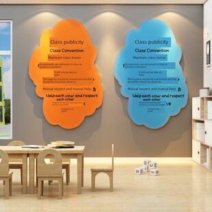 班规班训立体墙面贴纸小学教室布置文化墙励志标语班级大会墙面装