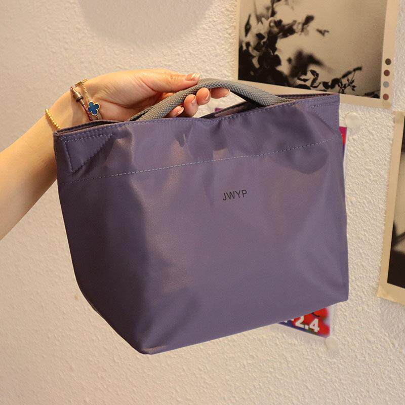 轻便时尚简约保温袋尼龙布手拎便当带子防水铝箔便当包上班午餐包