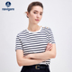 新品 Navigare意大利小帆船纯棉条纹短袖 T恤女26夏季 轻薄圆领体恤