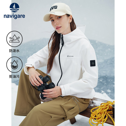 [三防]Navigare意大利小帆船户外加绒夹克女2026秋冬新款风衣外套