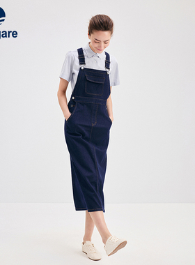 Navigare意大利小帆船丹宁复古牛仔裙女26夏季新款通勤女装背带裙