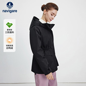 厚款 Navigare意大利小帆船连帽羽绒服女2025冬季 新品 中长鸭绒外套