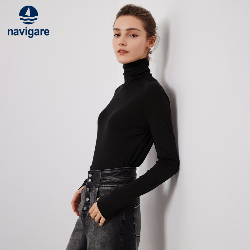 Navigare长袖高领女士T恤衫