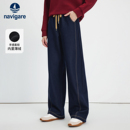 弯刀裤 Navigare意大利小帆船加绒保暖牛仔裤 通勤时尚 新款 女秋冬季