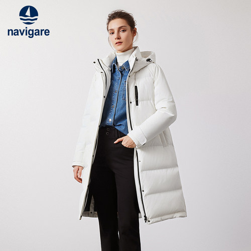 Navigare中长款连帽三防羽绒服