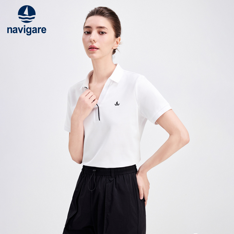 Navigare老钱风短袖防蚊polo衫