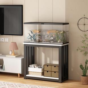 家用鱼缸架客厅承重置物架金属钢木鱼缸底座底柜鱼缸柜水族箱底架
