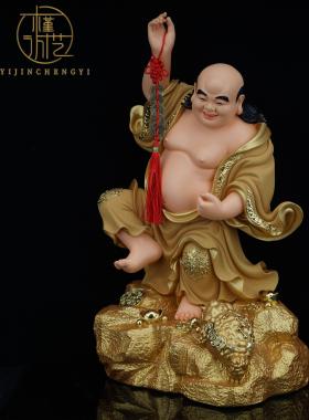 刘海戏金蟾神像树脂刘海蟾刘宗成海蟾子财神爷活财神家用工艺摆件