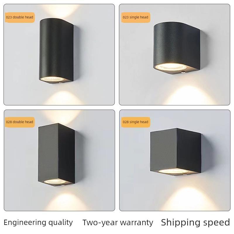 壁灯户外防水双头上下发光光电庭院楼道半圆方形塑料外壳灯具定制