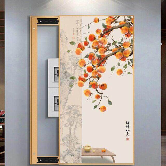 遮挡竖款尺寸强弱电电表箱配电箱装饰中式装饰画入户箱玄关新画大