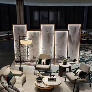 办公室隔断屏风公司前台接待区卡座隔断墙简约现代轻奢高级感