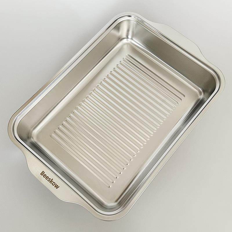 XMAN+库存烤鱼盘 不锈钢家用烤鱼盘子 商用加深明火专用盘 长方形