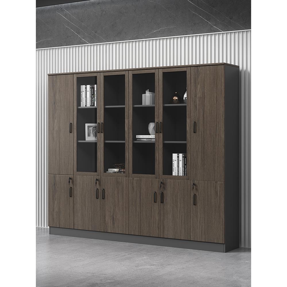 文件柜资料柜靠墙档案柜办公室木质柜带锁书房书柜靠墙落地储物柜