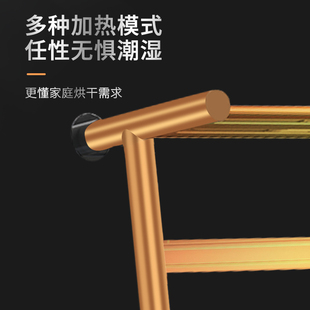 智能电热毛巾架家用简约浴室y免打孔加热烘干化妆室碳纤维置物架