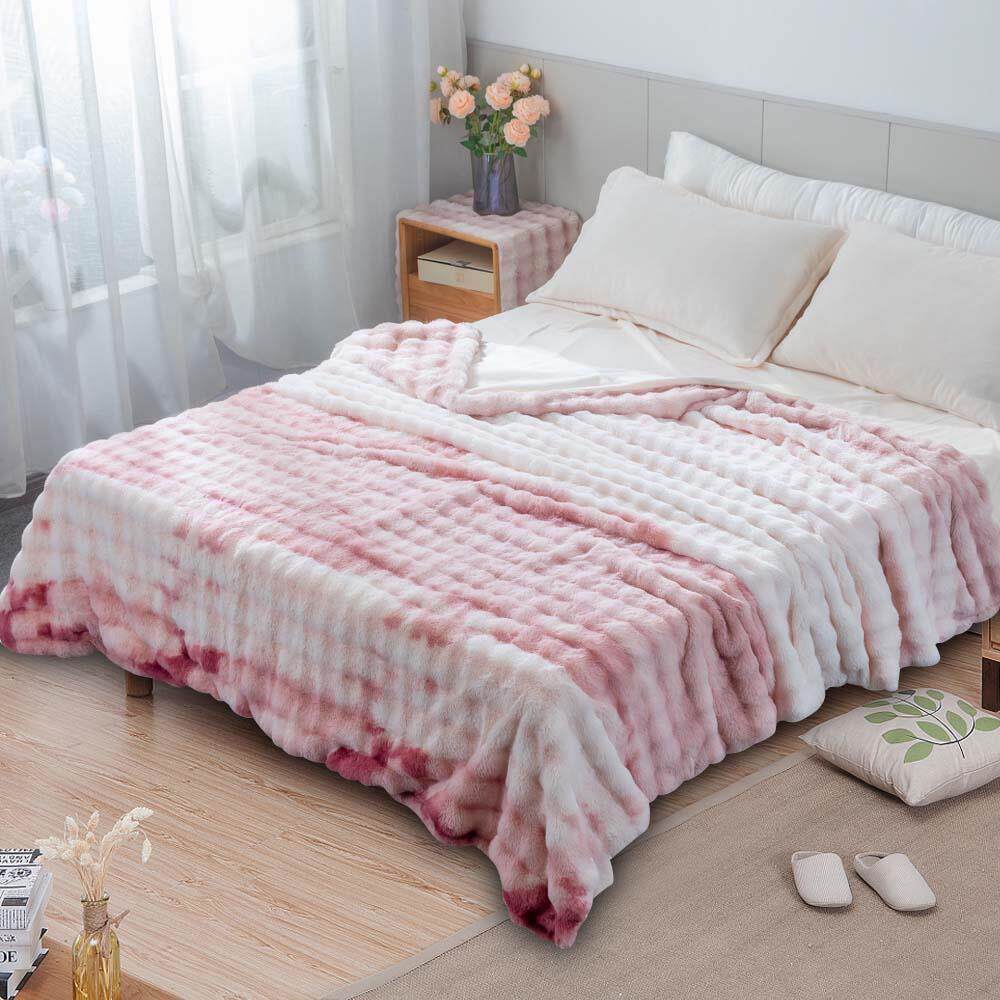 莫然家纺加厚兔绒毛毯冬季长兔毛牛奶绒盖毯保暖毯子