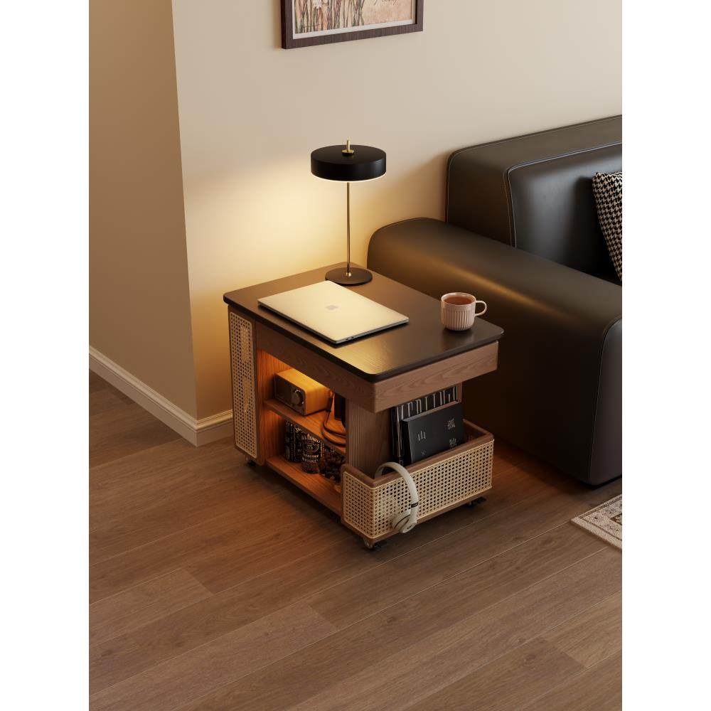 冬木实木可移动边几巴士升降茶几家用客厅沙发边柜子中古风小推车,住宅家具,移动边几/推车,淘宝优惠券,粉丝福利购,淘宝优惠卷