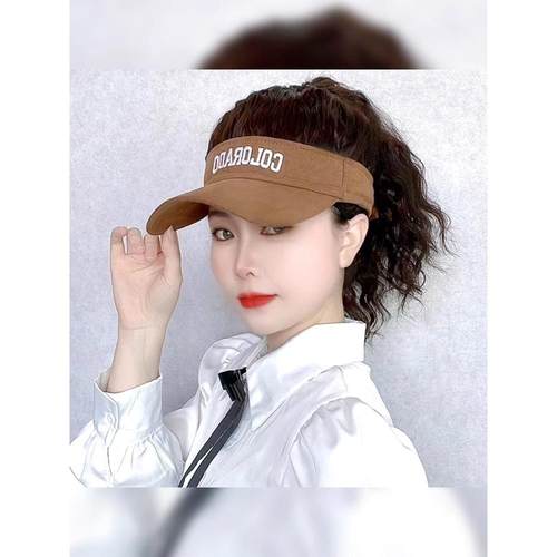 假发女短发夏帽子假发一体空顶棒球帽高马尾减龄时尚羊毛卷马尾帽