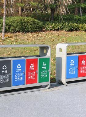 户卫外三四分类垃桶 圾环果皮箱公园圾箱垃干湿广AXHB-202场收集
