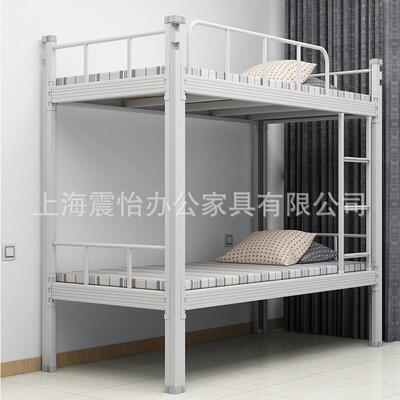 厂家供应铁艺双人床 学生舍多功能双加厚下宿床ZY-20221 铁上艺人