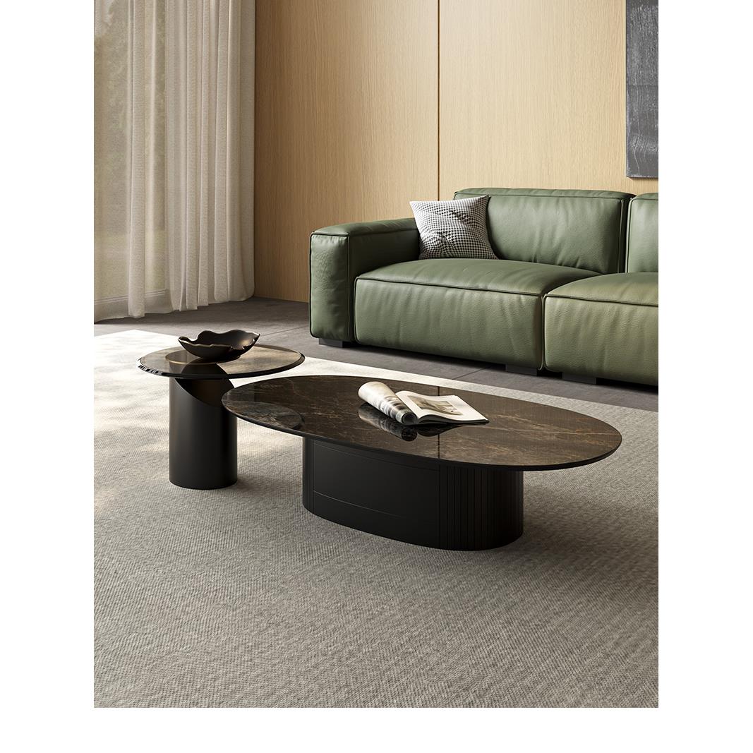 宜洛意式轻奢茶几极简小户型客厅家用简约现代茶桌组合茶几高级感