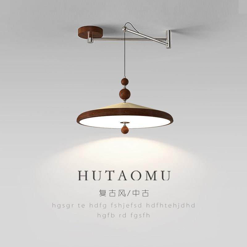 中古风摇臂餐厅吊灯 胡桃木纹可移位铁艺鱼线型护眼吊灯,家装灯饰光源,餐厅吊灯,淘宝优惠券,粉丝福利购,淘宝优惠卷