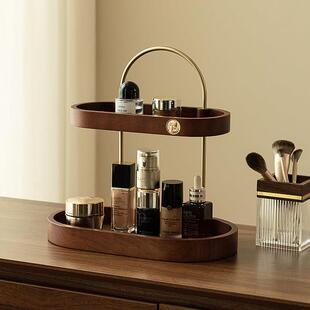 实木化妆品收纳盒桌面高级感台面化妆台置物架香水护肤品首饰架子