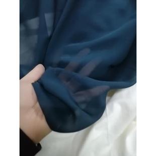 114门幅慕蓝色真丝乔其百分百桑蚕丝制衣面料汉服面料手工DIY布料