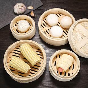竹编蒸笼竹制小笼包饺子包子加深笼屉手工蒸屉盖沙县商用家用大号