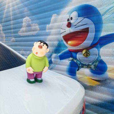 汽车尾部挂件后备箱车外尾挂饰歪头呆萌胖虎车顶装饰车内中控摆件