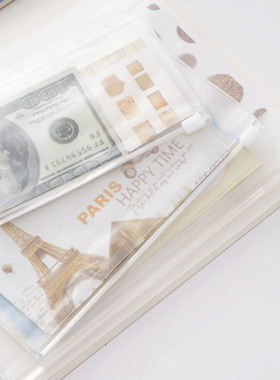 多功能A5A6A7多规格本册6孔活页笔记本拉链袋票据手帐本PVC收纳袋