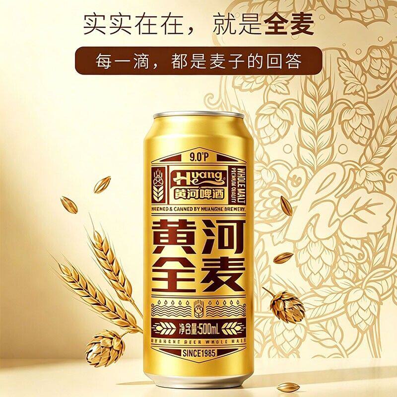 黄河丝路全麦青海湖青稞啤酒≥3.3Vol麦汁9°P*12罐*500ml图片