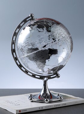 透明地球仪摆件发光高级感家居客厅电视柜酒柜办公室装饰品礼物