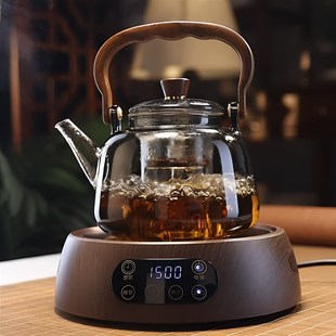 玻璃提梁壶家用电陶炉煮茶器烧水壶大容量茶壶明火加热一壶耐热
